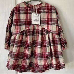New Zara Kids Plaid Dress 18-24M